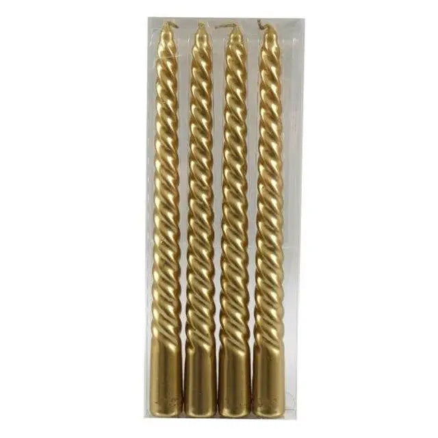 Gold Twist Taper Candle
