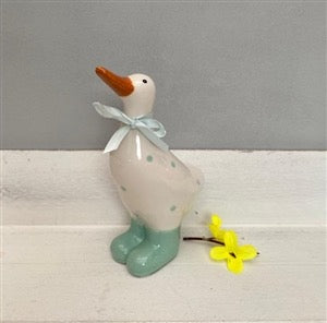 Ceramic Polka Dot Duck - Teal