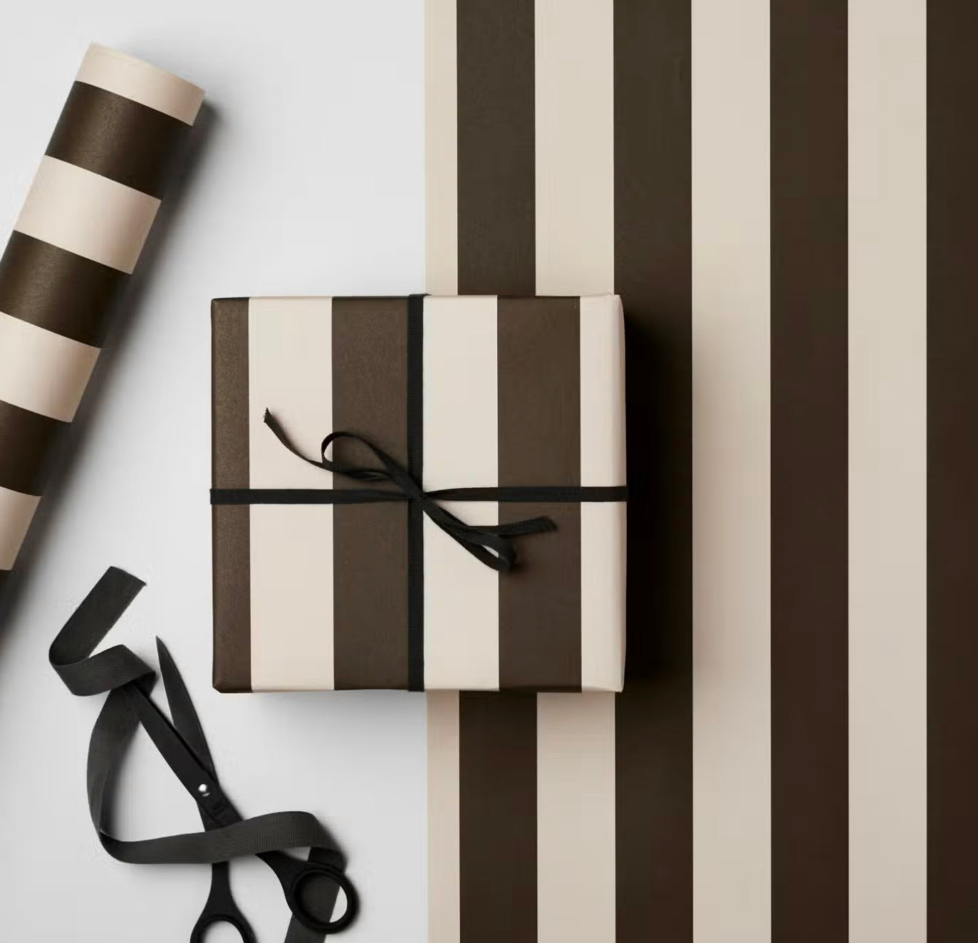 Khaki Marine Stripe Gift Wrap