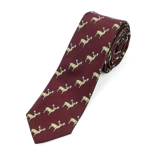 Burgundy Stag Microfibre Tie