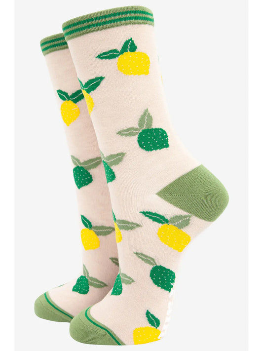 Women's Lemon and Lime Bamboo Socks