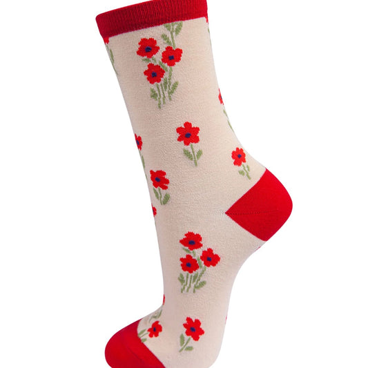 Ladies Ditsy Flower Bamboo Socks