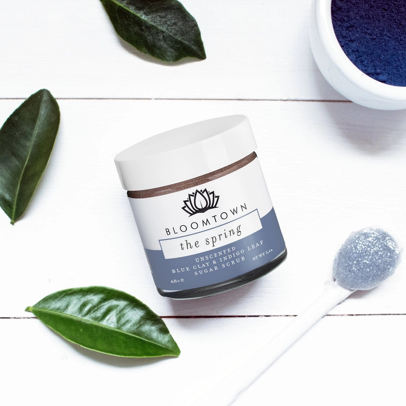 Sugar Scrub - the Spring (Unscented, Soothing Blue Clay & Indigo Leaf)